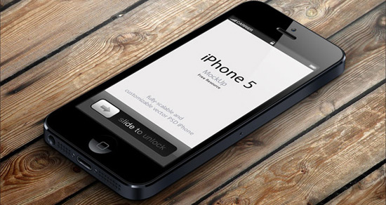 3D View iPhone 5 Psd Vector Mockup 