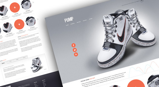 Pump - A free website psd template