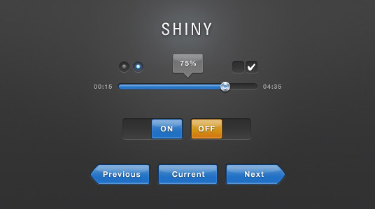 Shiny Blue UI [PSD]