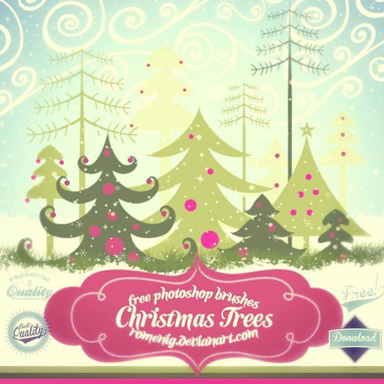 Free Christmas Tree Brushes Set