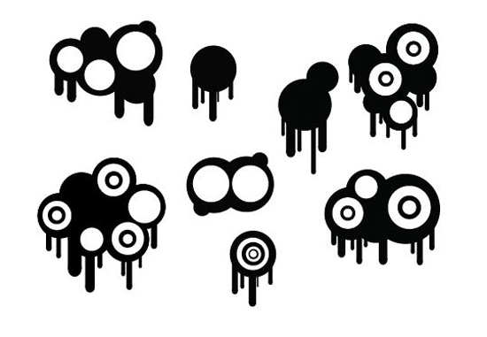 Circles And Drips Vector & Brush Set