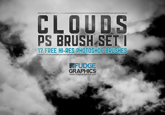 Free Hi-Res Clouds Photoshop Brush Set 1