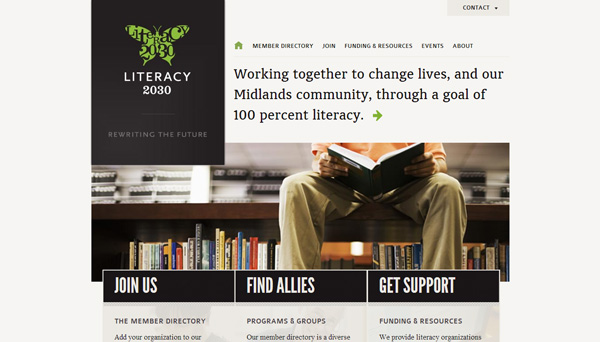 16 literacy 2030 project 30 Inspiring Non Profit Website Designs