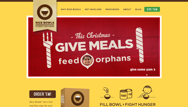 19 rice bowls 30 Inspiring Non Profit Website Designs