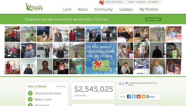 23 kiva 30 Inspiring Non Profit Website Designs