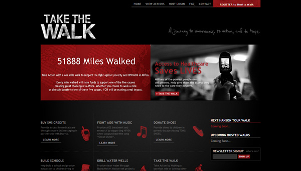 29 take the walk 30 Inspiring Non Profit Website Designs