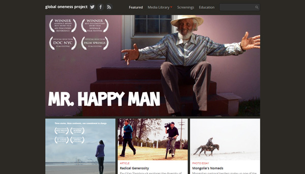 5 global oneness project 30 Inspiring Non Profit Website Designs