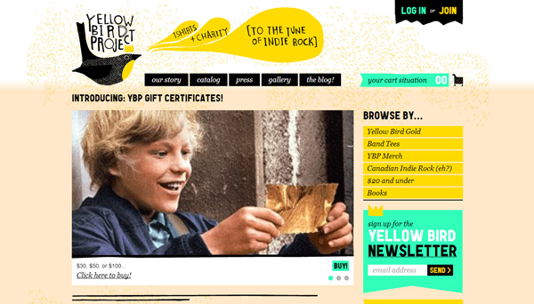 7 yellow bird project 30 Inspiring Non Profit Website Designs