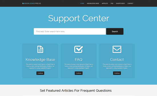 Responsive Knowledge Base & FAQ WordPress Theme