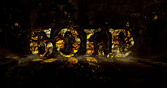 Design a Hot Golden Text with Disintegration Effect in Photoshop