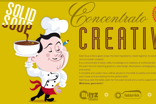 solid soup yellow illustration website layout