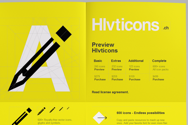 hlvt icons helvetica freebie website layout