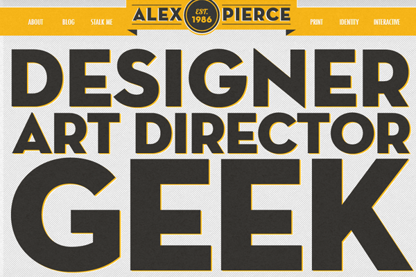 alex pierce designer graphics portfolio yellow layout