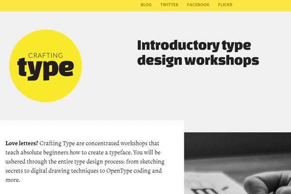 craftingtype website yellow interface designs