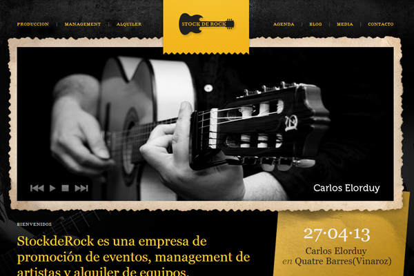 yellow stock de rock website interface inspiration