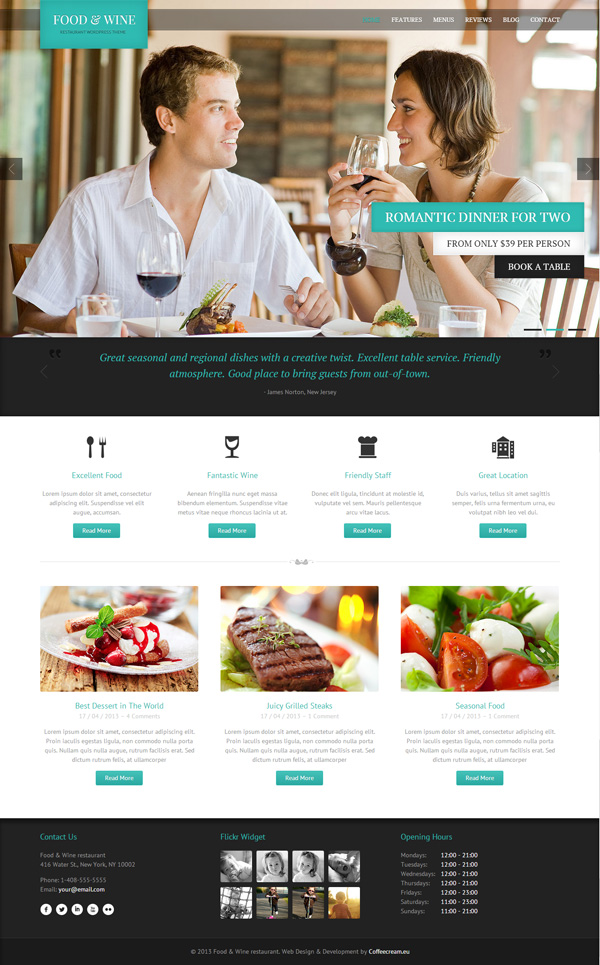 food and wine 30 Powerful Premium WordPress Themes Built in May 2013