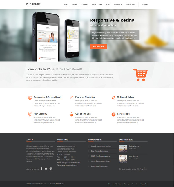 kickstart 30 Powerful Premium WordPress Themes Built in May 2013