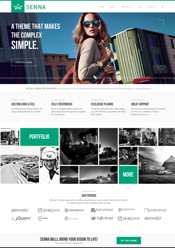 senna flat wordpress theme 30 Powerful Premium WordPress Themes Built in May 2013