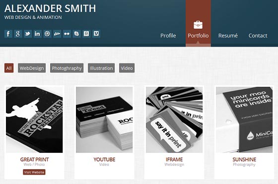 Virtual Business Card Site Templates