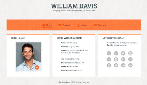 Virtual Business Card Site Templates