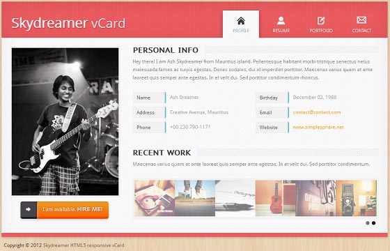 Virtual Business Card Site Templates