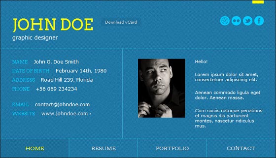 Virtual Business Card Site Templates