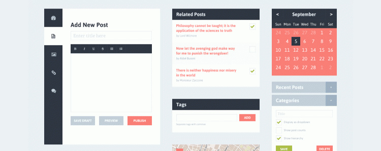 Flat Blog UI Kit