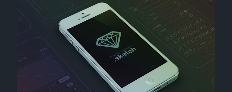 iPhone Wireframe UI Set Sketch.app Template