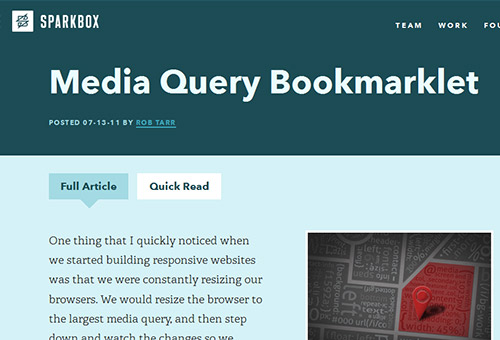 Sparkbox media query bookmarklet