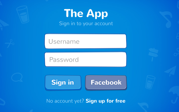 3-Cartoony Login