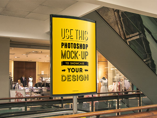 Indoor Advertising Poster MockUp