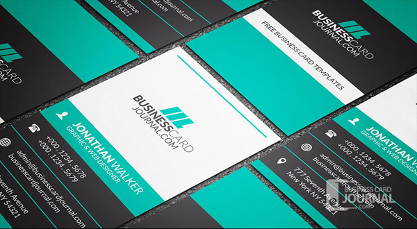 Vertical Business Card Template PSD