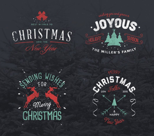 Vintage Christmas Badges - Freebie