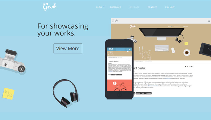 geek flat responsive portfolio theme