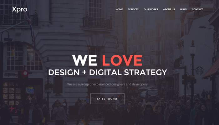 xpro one page agency portfolio wordpress