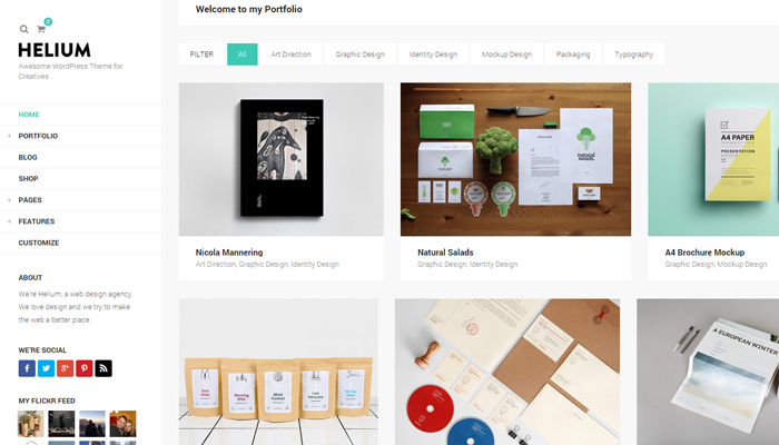 helium modern portfolio theme wordpress