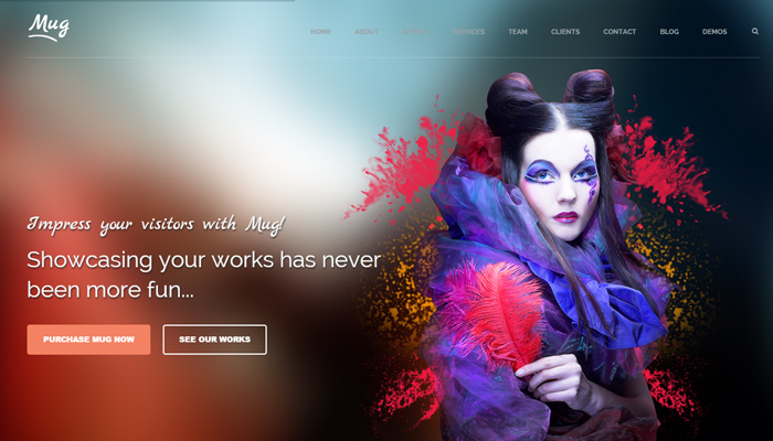 mug creative single page portfolio wordpress