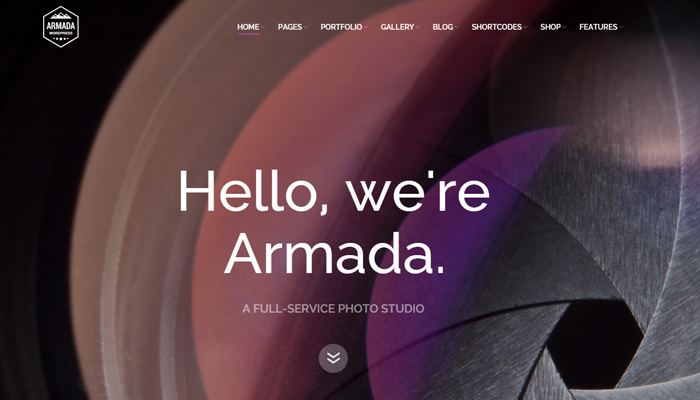 armada photography wordpress theme design