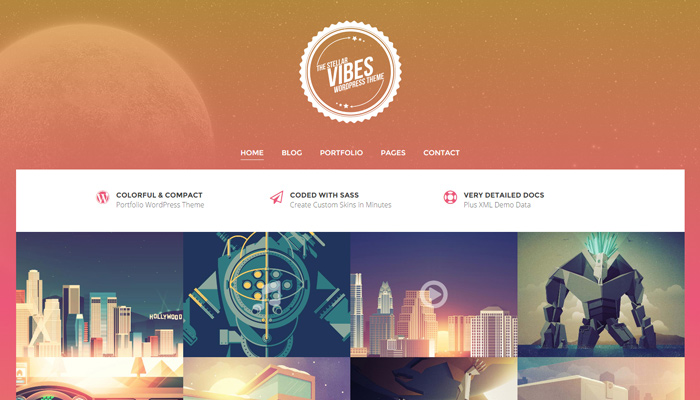 vibes orange colorful portfolio theme