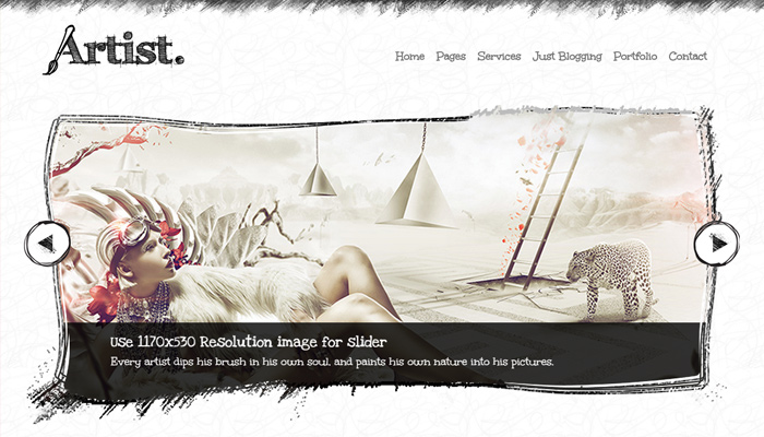 sketch handdrawn artist wordpress theme portfolio