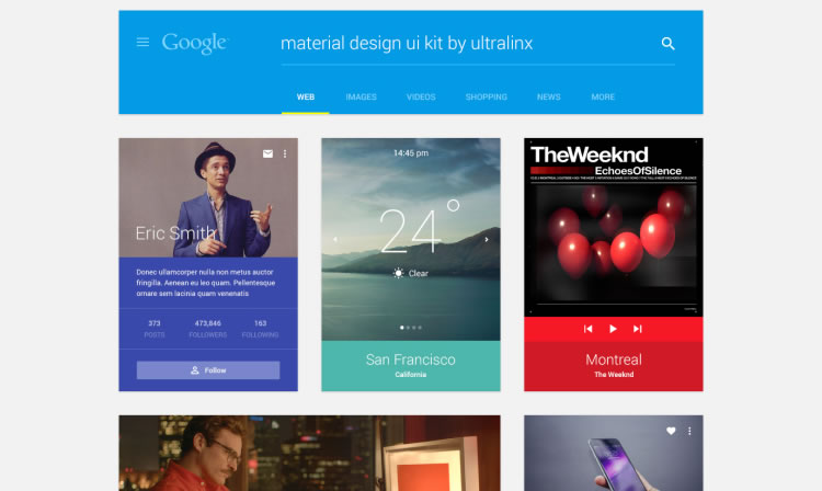 Material Design UI Kit by UltraLinx