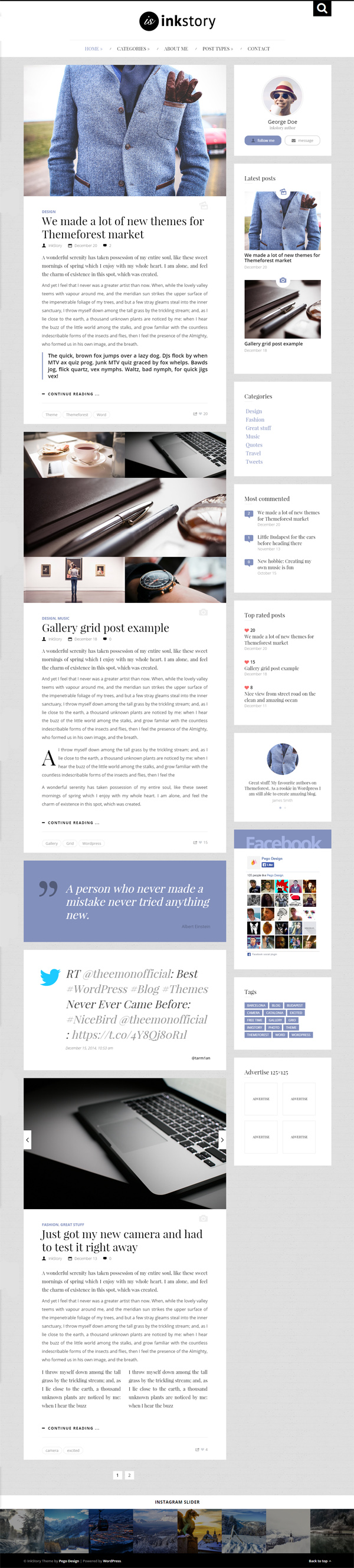 InkStory - Personal, News, Blog WordPress Theme