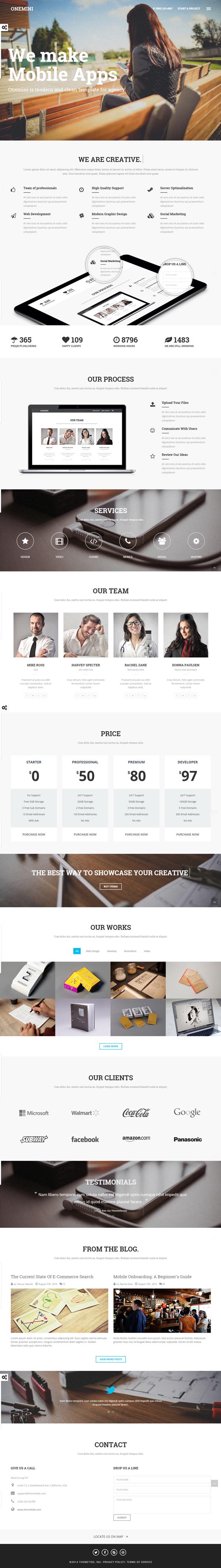 Onemini - Onepage HTML5 Template