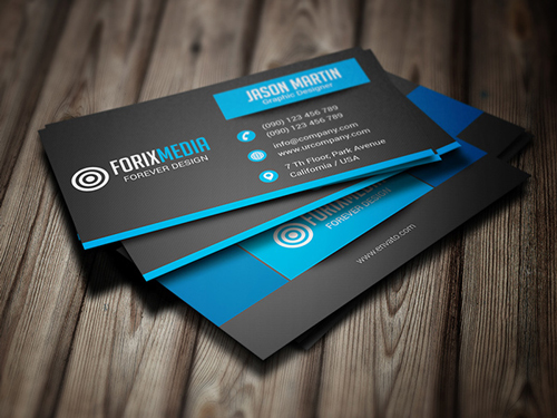 Dark Blue Business Card