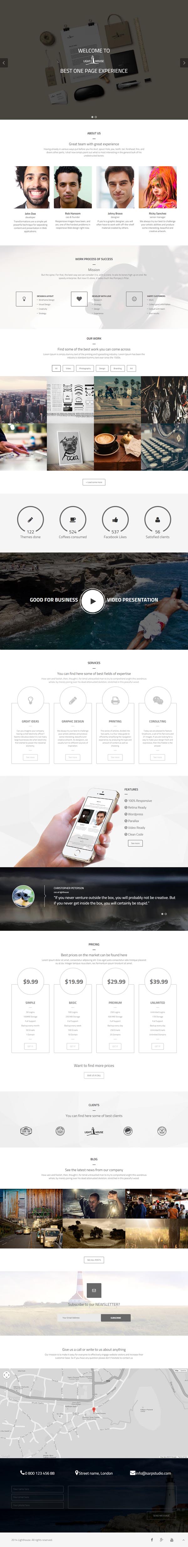 Lighthouse - One Page Responsive WordPress Theme