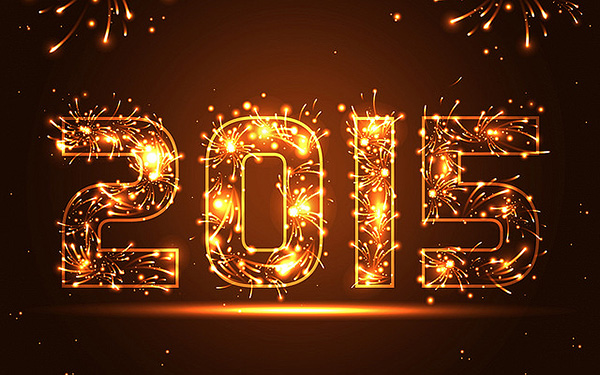 Happy New Year Fire Text Design HD Wallpaper