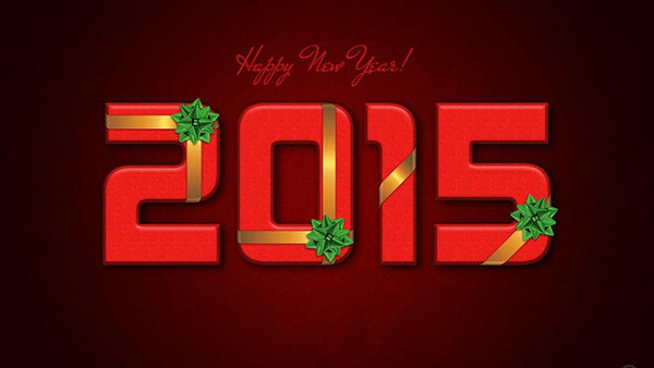 new year 2015 red background