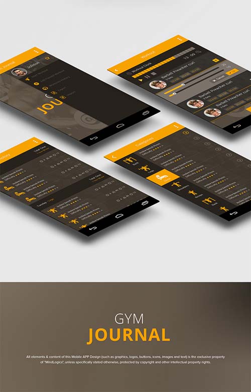 UI/UX design of Gym iPhone App