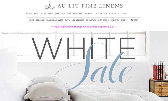 au lit fine linens website shopify