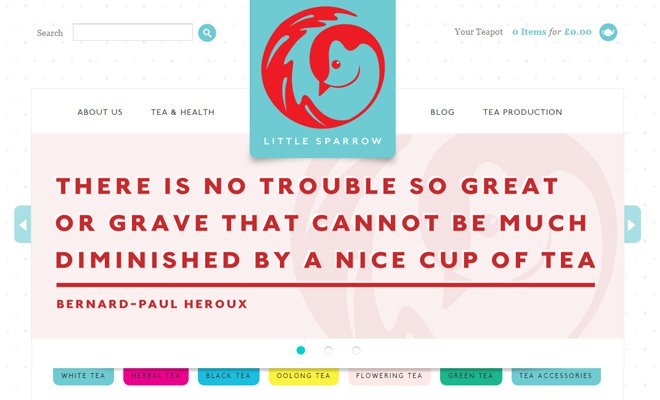 little sparrow tea website company design